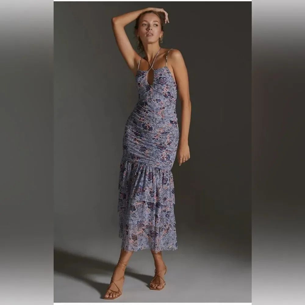 Anthropologie x Misa Los Angeles halter chiffon dress. Lux bohemian. Medium. NWT